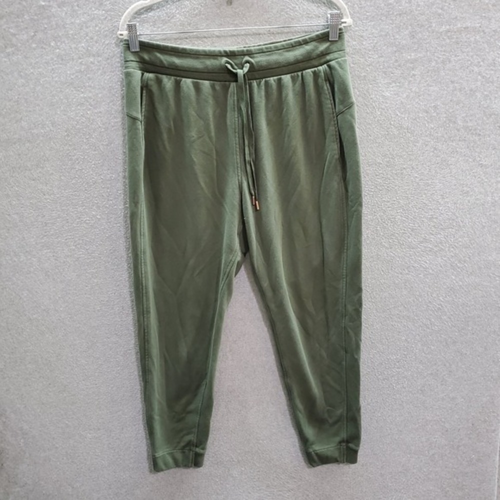Calia Women Activewear Pants Medium Green Jogger Drawstring Pocket Logo